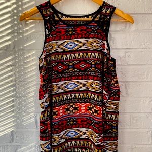 Beautiful tribal print tank top shirt